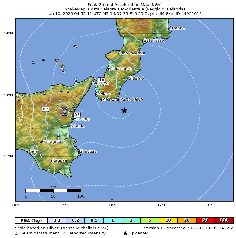 terremoto oggi reggio calabria messina sicilia