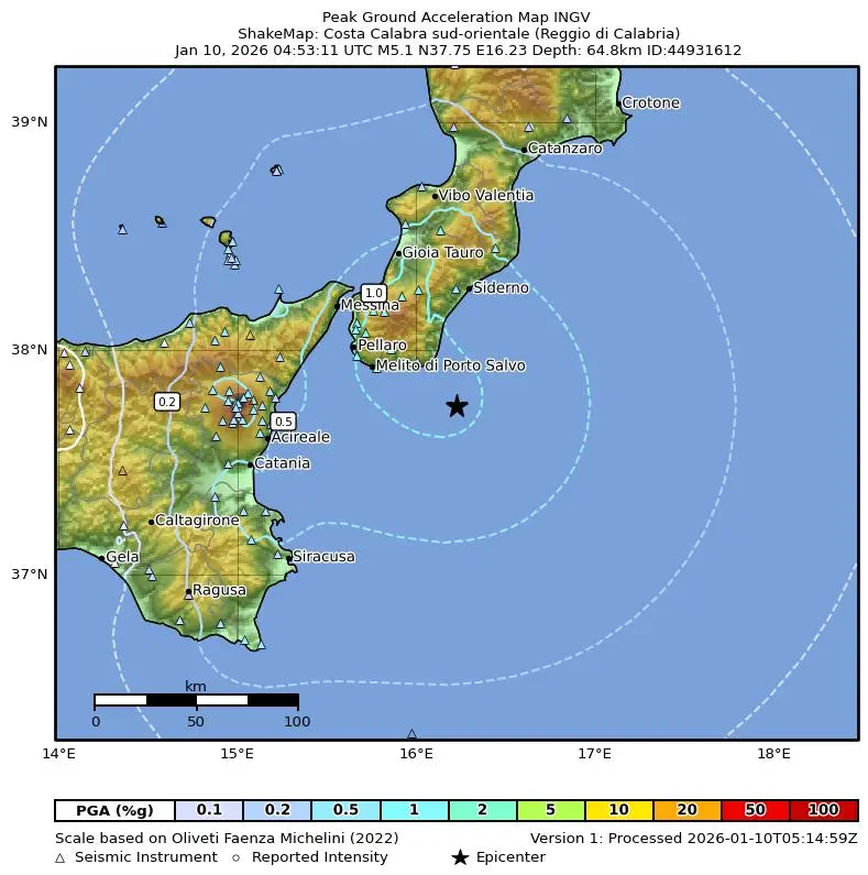 terremoto oggi reggio calabria messina sicilia
