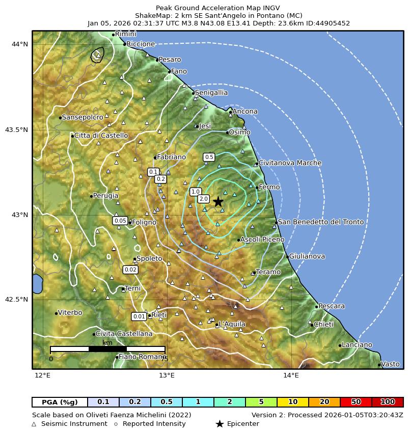 terremoto sciame sismico marche macerata