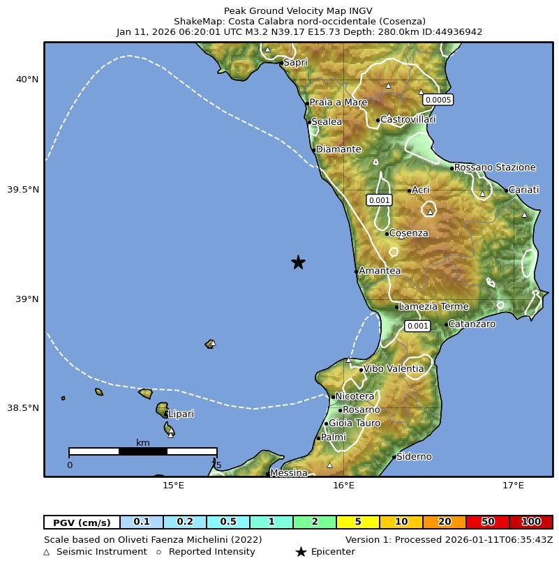 terremoto tirreno calabria cosentino
