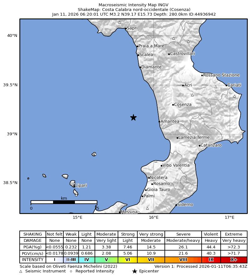 terremoto tirreno calabria cosentino