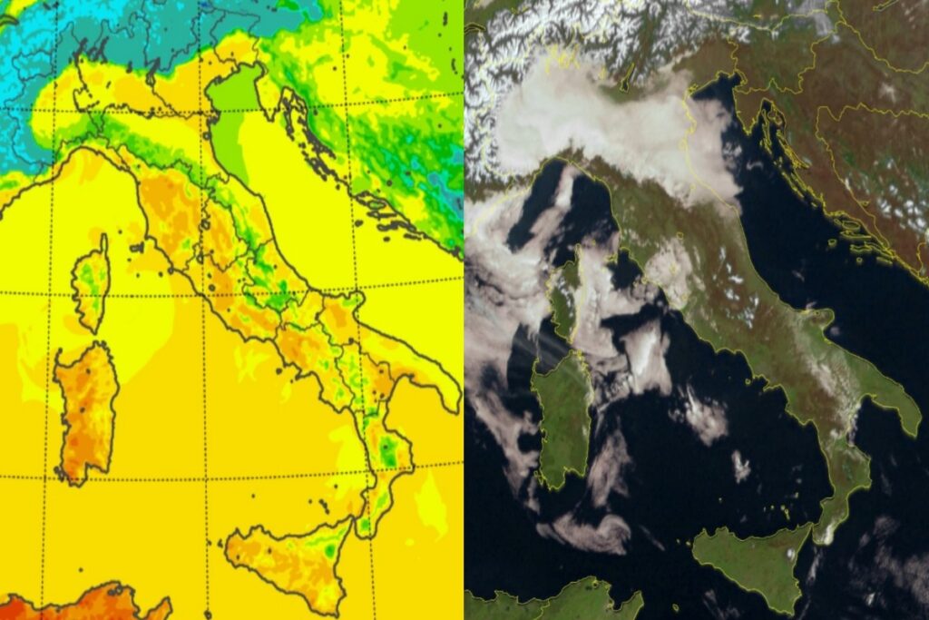 Temperature massime e satellite 25 febbraio