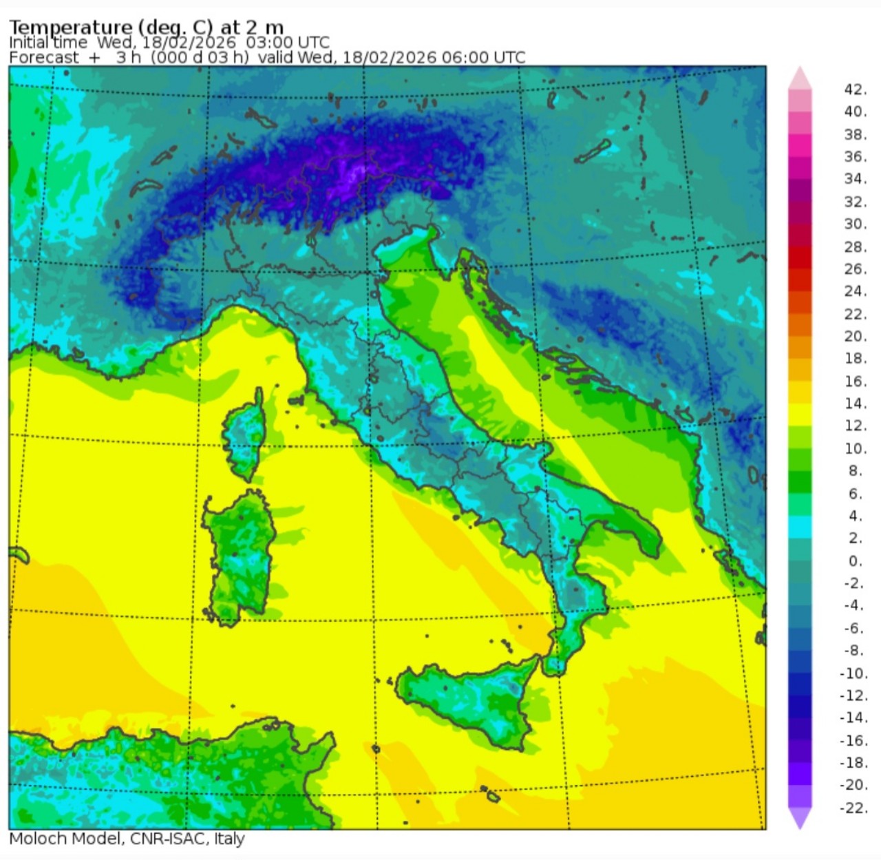 Temperature minime 18 febbraio
