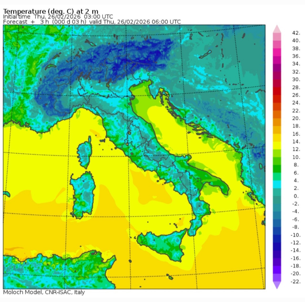 Temperature minime 26 febbraio