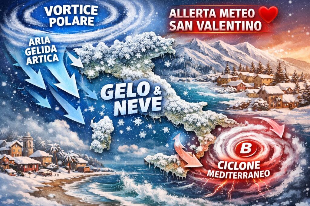 allerta meteo gelo neve maltempo san valentino 2026