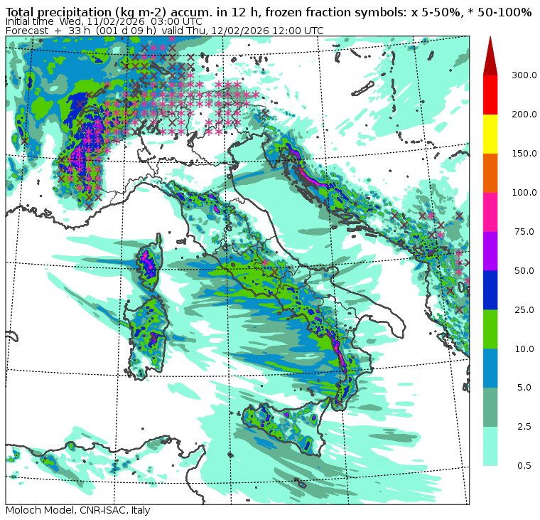 allerta meteo giovedì 12 febbraio mattina