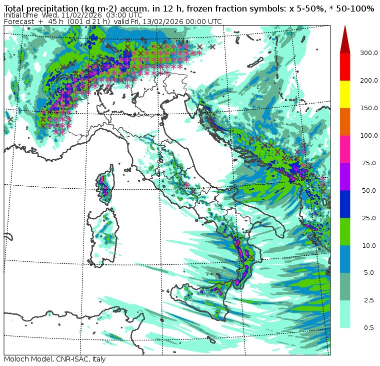 allerta meteo giovedì 12 febbraio sera