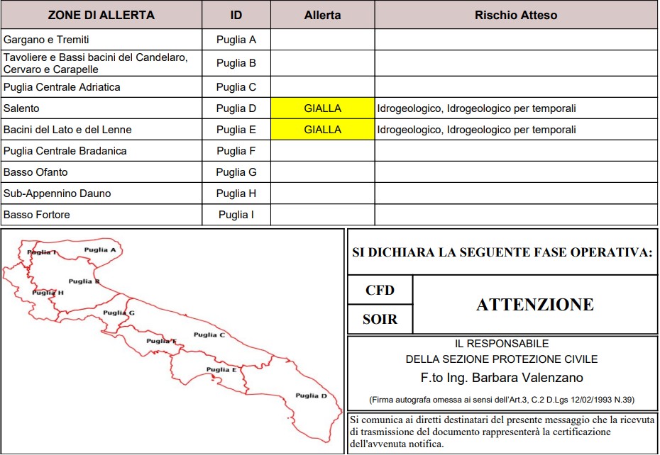 allerta meteo puglia 9 febbraio