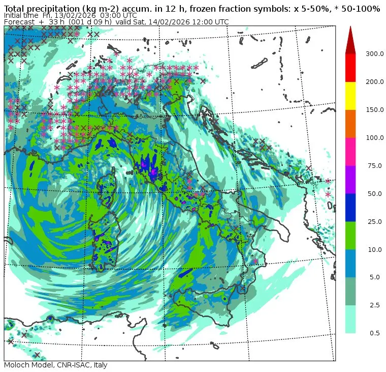 allerta meteo sabato 14 mattina