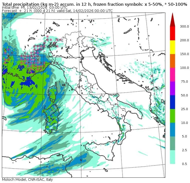 allerta meteo venerdì 13 febbraio sera