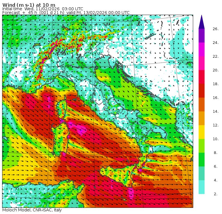 allerta meteo vento notte tra giovedì 12 e venerdì 13 febbraio