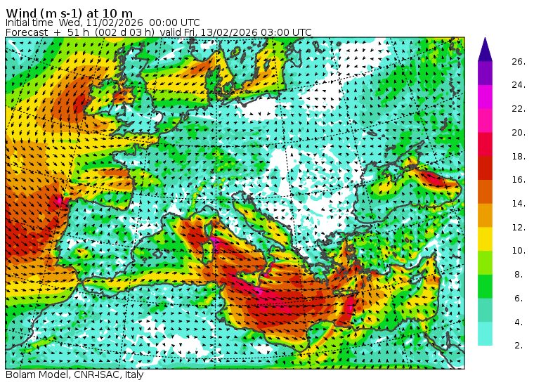 allerta meteo vento venerdì 13 febbraio ore 4