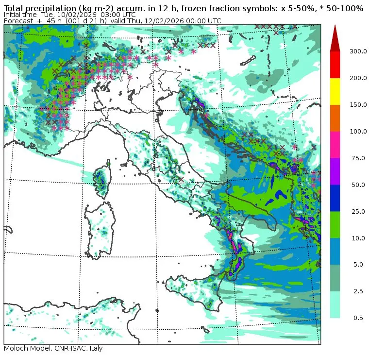 allerta piogge mercoledì 11 febbraio sera