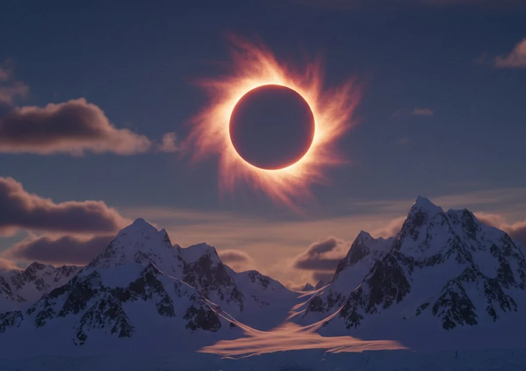 anello di fuoco eclissi antartide