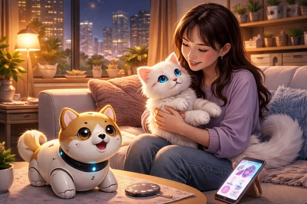 Mentre la crisi demografica morde il Dragone, una nuova generazione di giovani urbani trova conforto in "cuccioli" algoritmici che promettono amore eterno senza le complicazioni della vita reale.