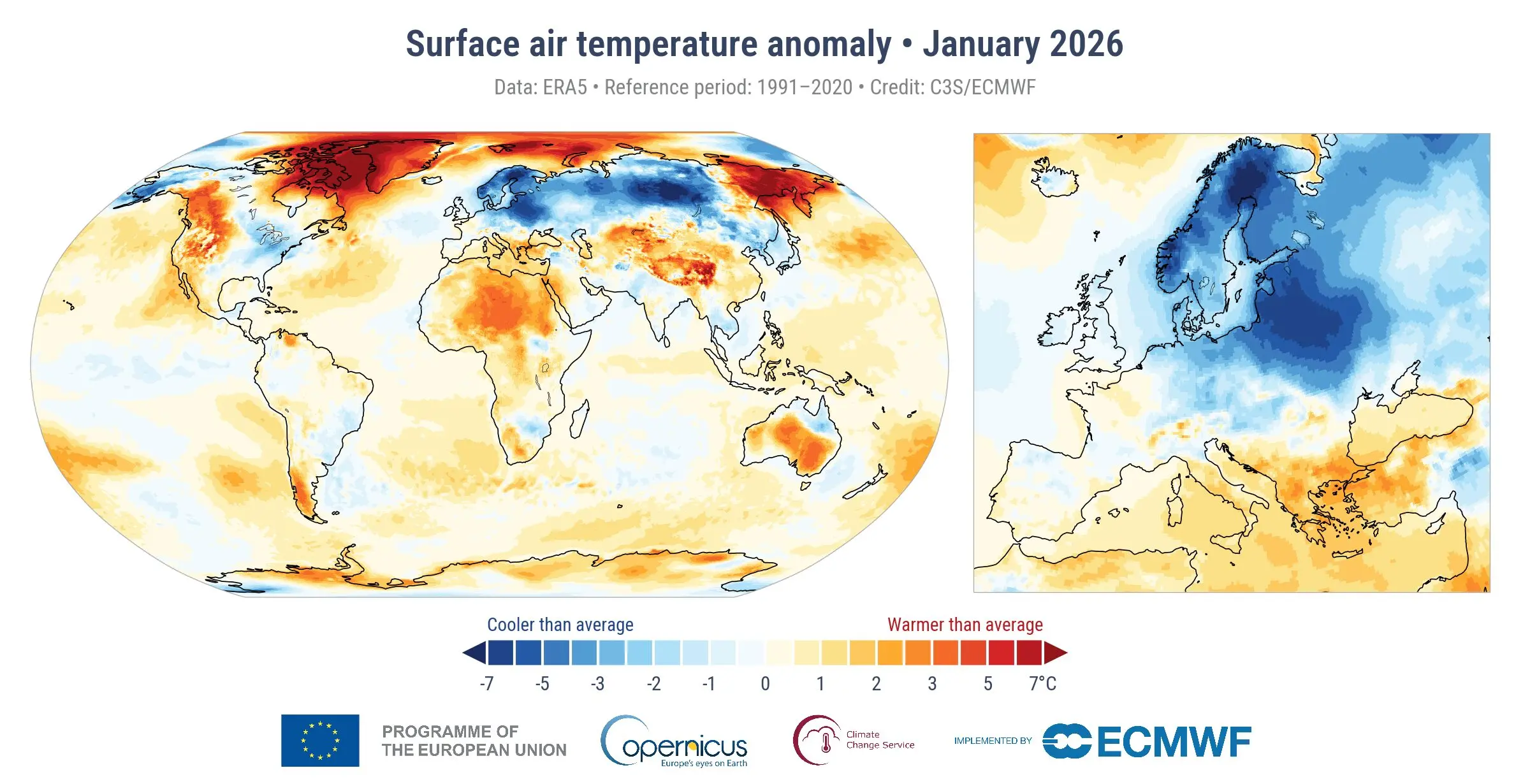 clima copernicus gennaio 2026