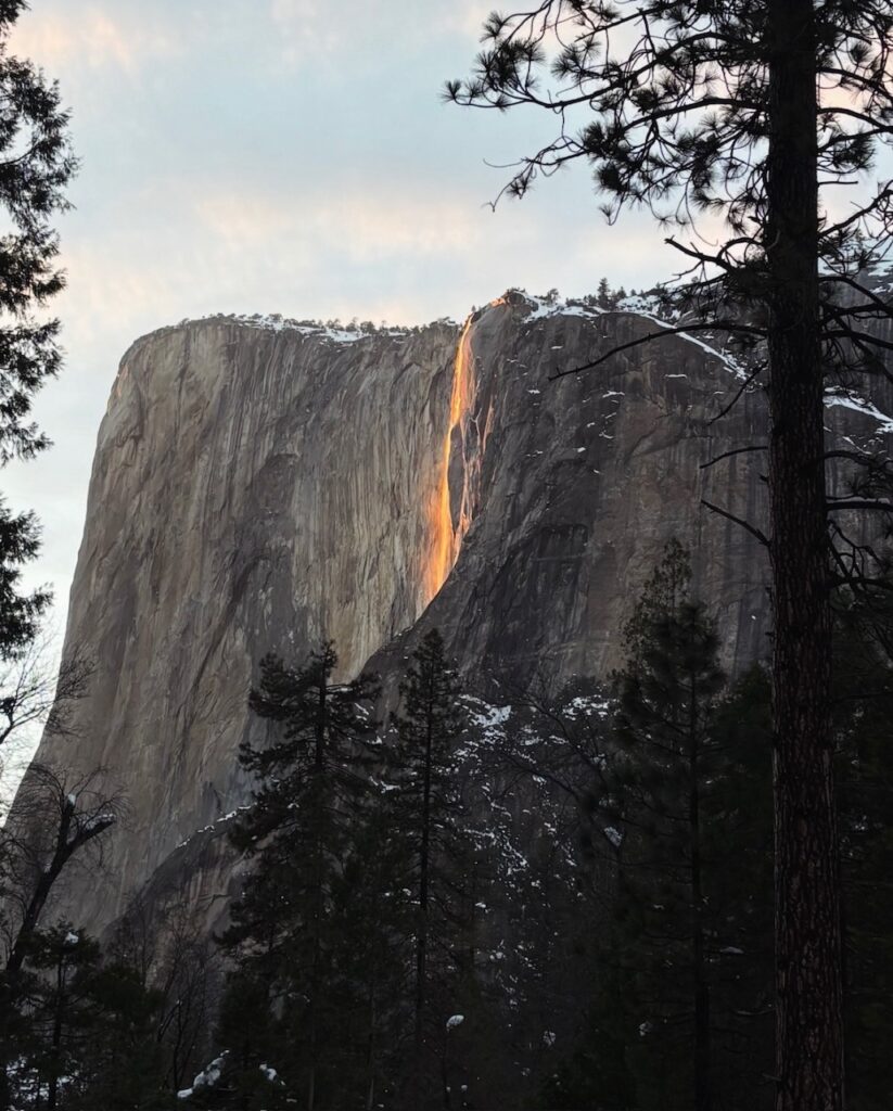 cascata fuoco yosemite firefall cairoli