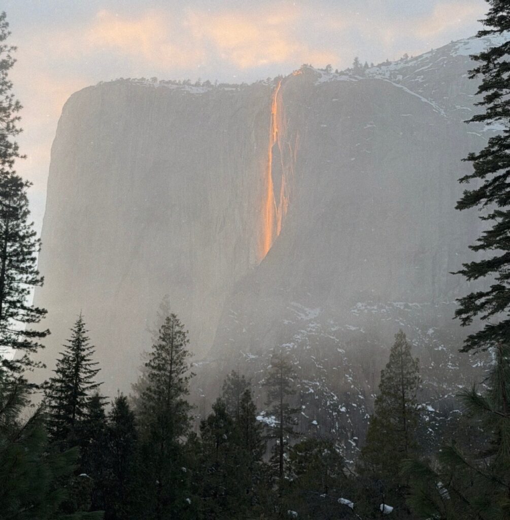 cascata fuoco yosemite firefall cairoli