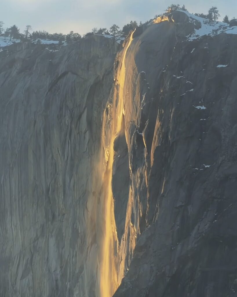 cascata fuoco yosemite firefall cairoli