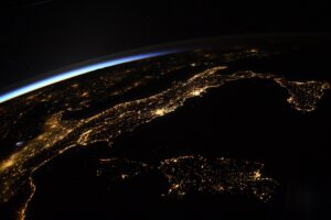 italia spazio notte inquinamento luminoso