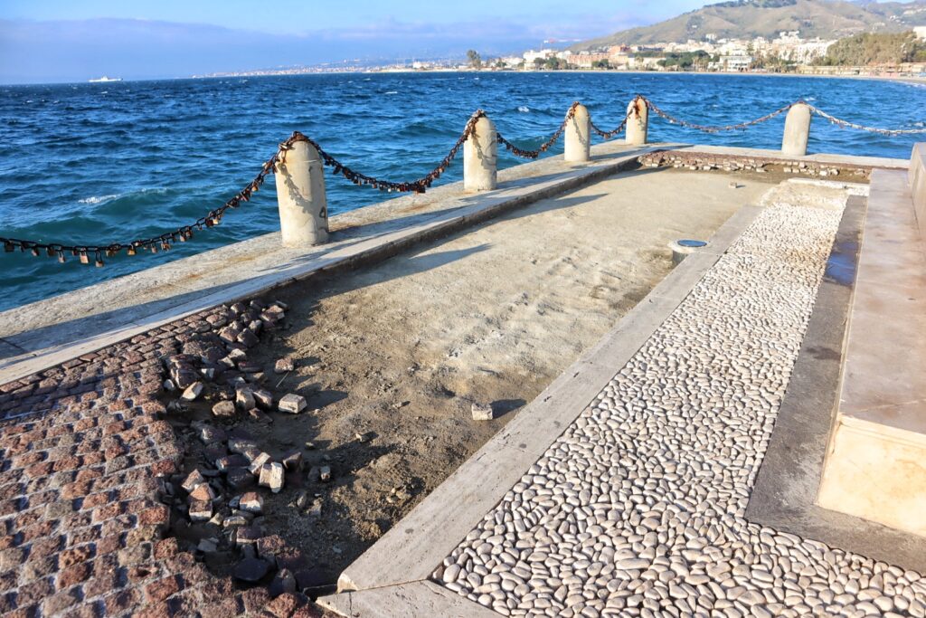 lungomare reggio calabria 27 febbraio 2026 due settimane dopo danni maltempo mareggiata