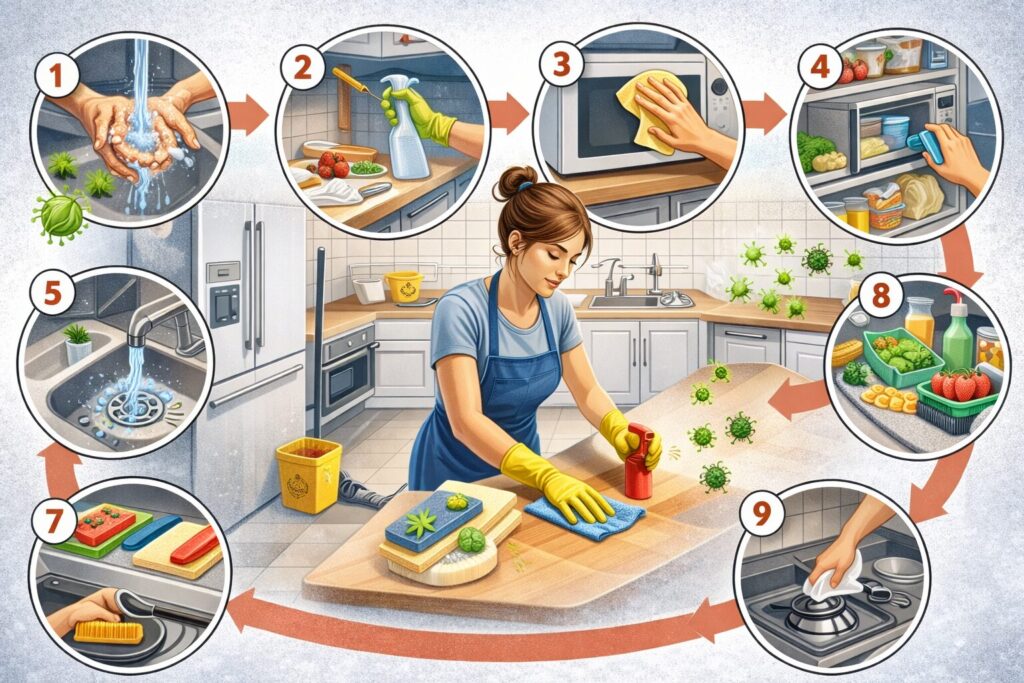 pulizia cucina