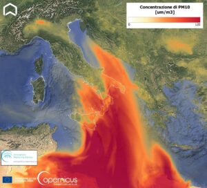 sabbia sahara mediterraneo 5 febbraio 2025