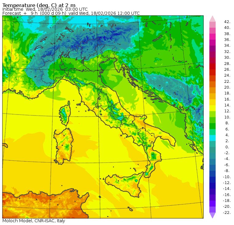 temperature massime 18 febbraio