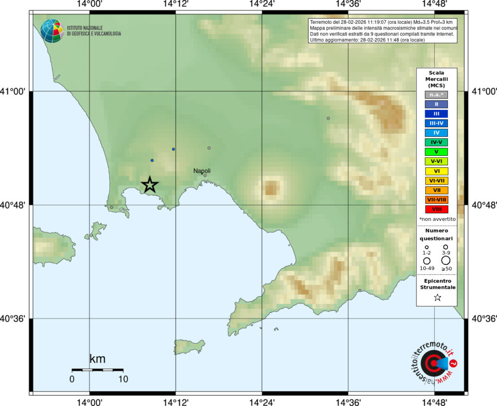 terremoto oggi campi flegrei napoli pozzuoli