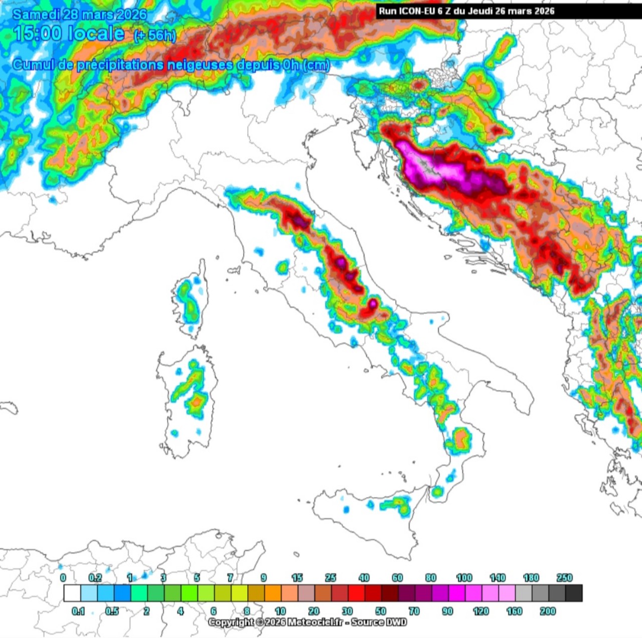 Accumuli neve Appennino 