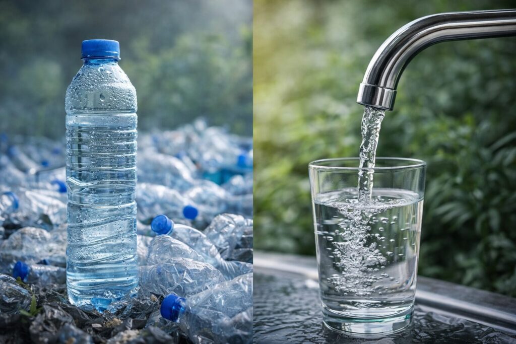 Acqua rubinetto bottiglia