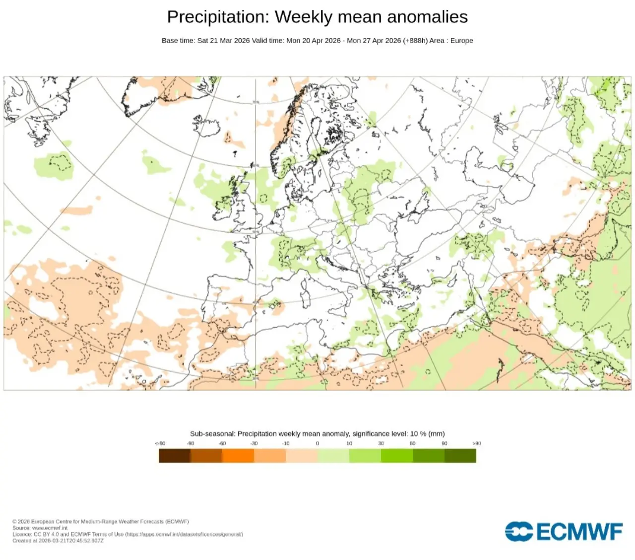 Anomalie pluviometriche aprile 2026