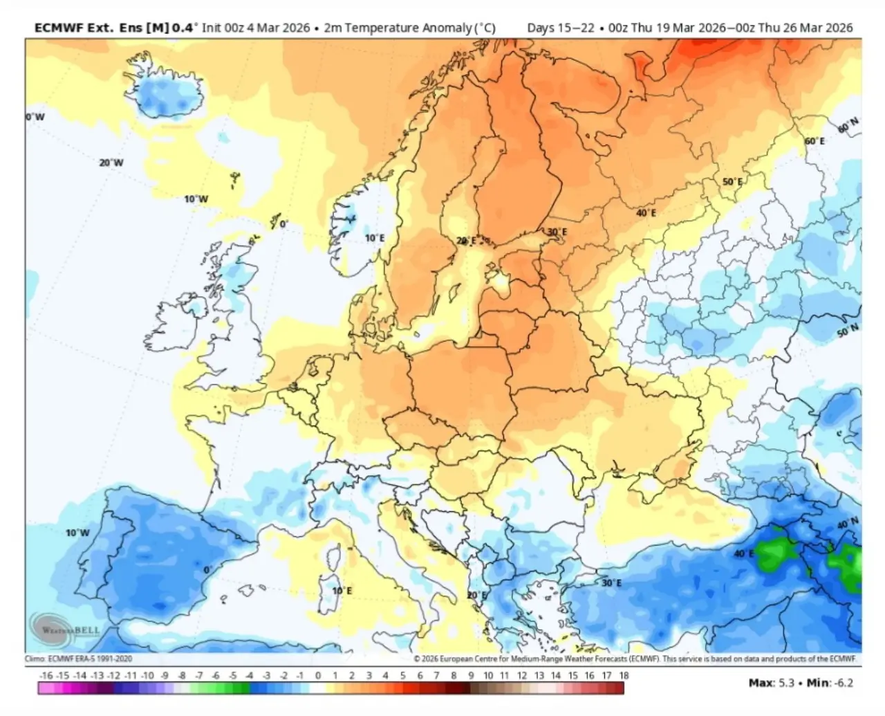 Effetti stratwarming Europa fine marzo 
