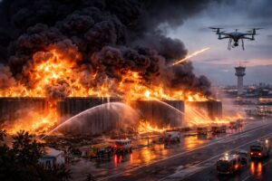 Guerra Iran incendio aeroporto Kuwait