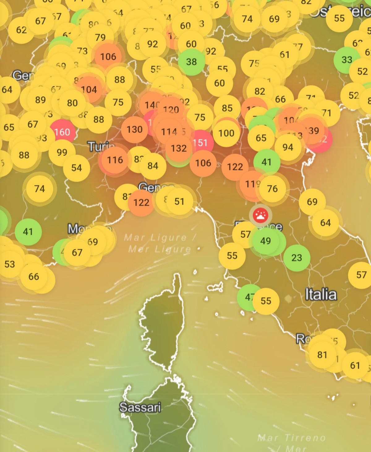 Inquinanti Italia 6 marzo