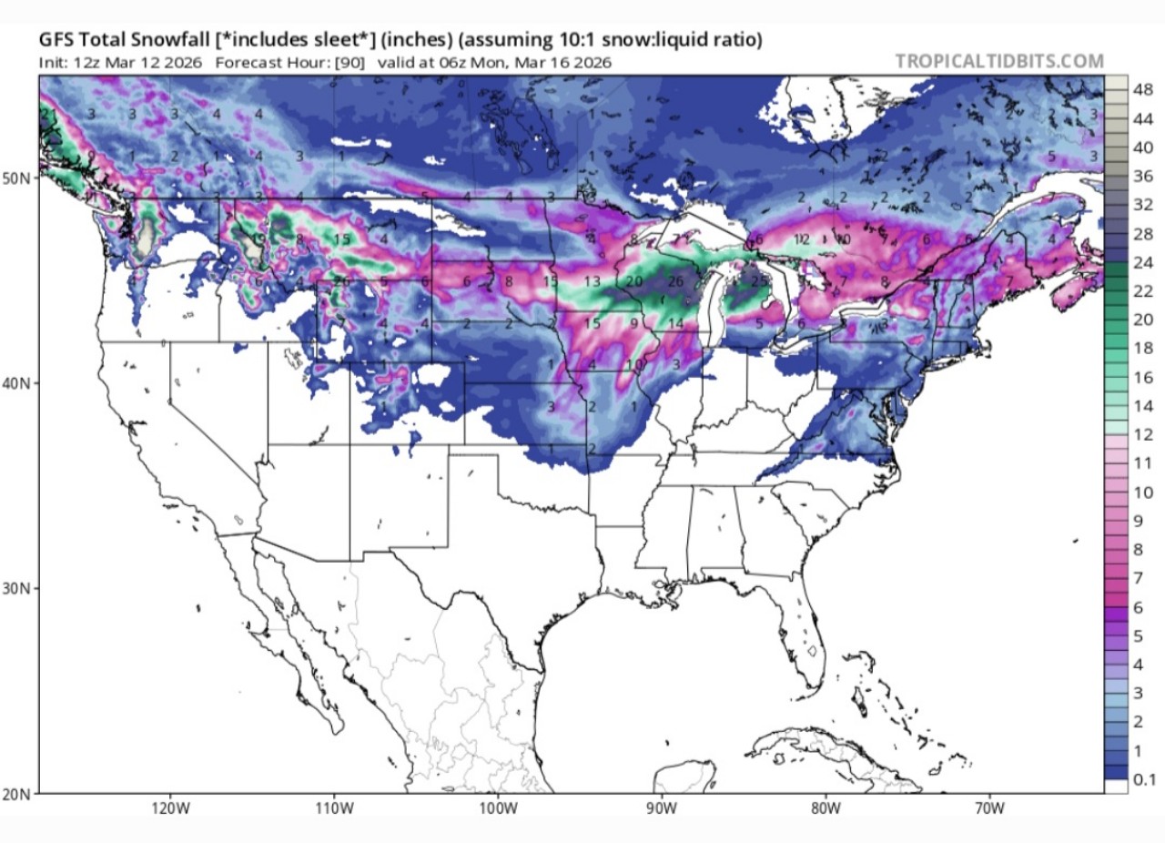 Maltempo USA accumuli di neve