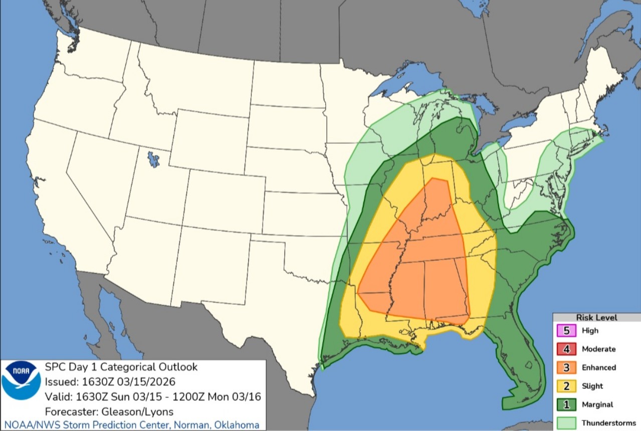 Maltempo USA previsioni NOAA
