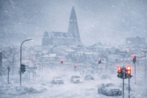 Neve Reykjavík Islanda