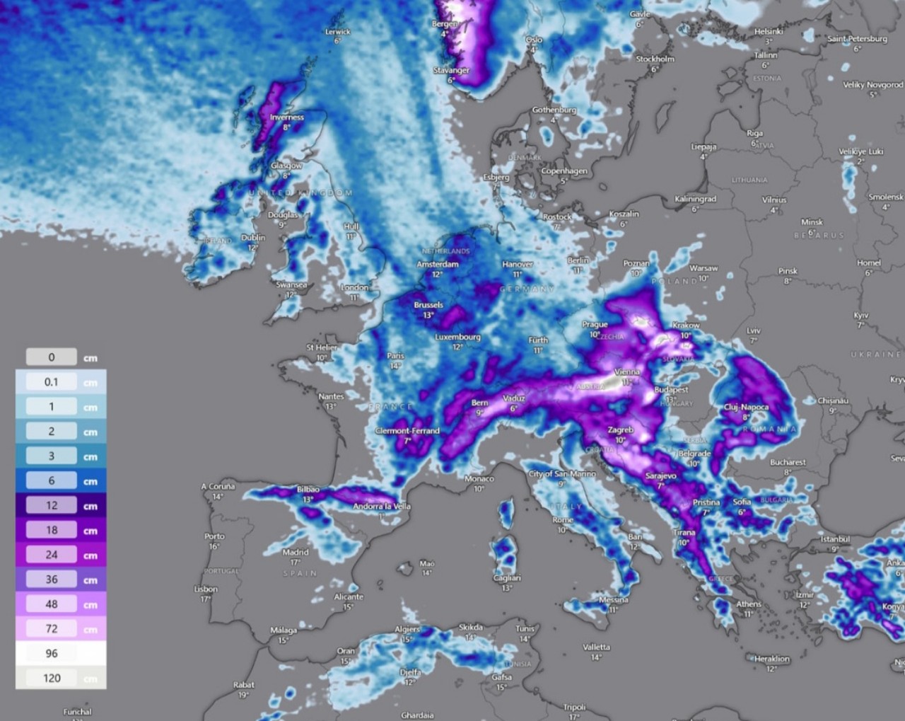Neve prossimi 7 giorni 