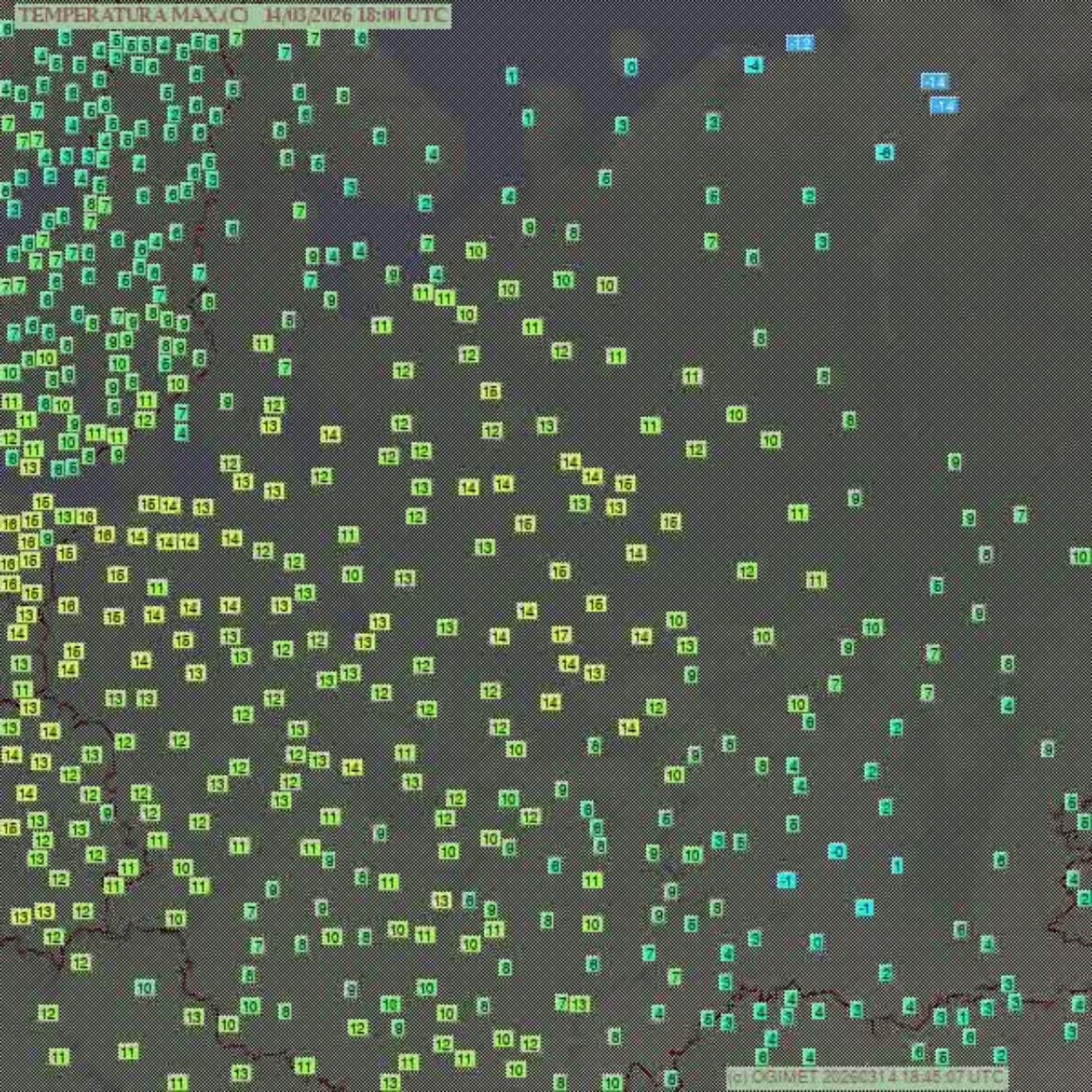 Temperature Russia nord-occidentale 