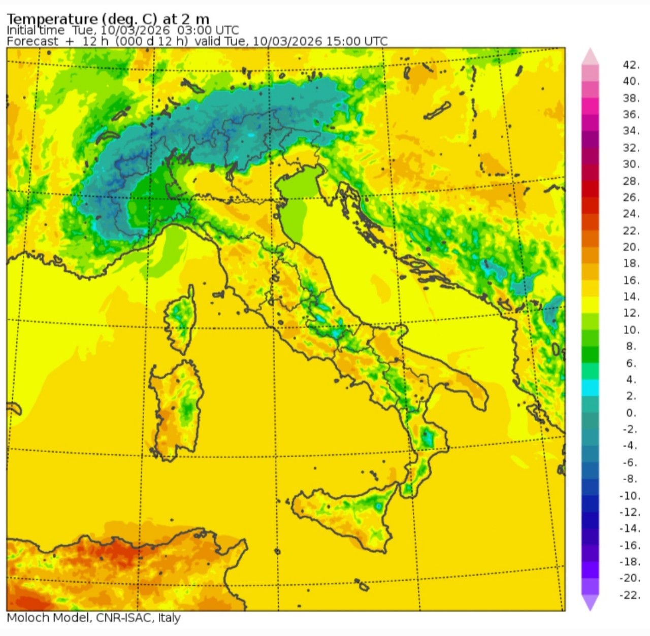 Temperature massime 10 marzo
