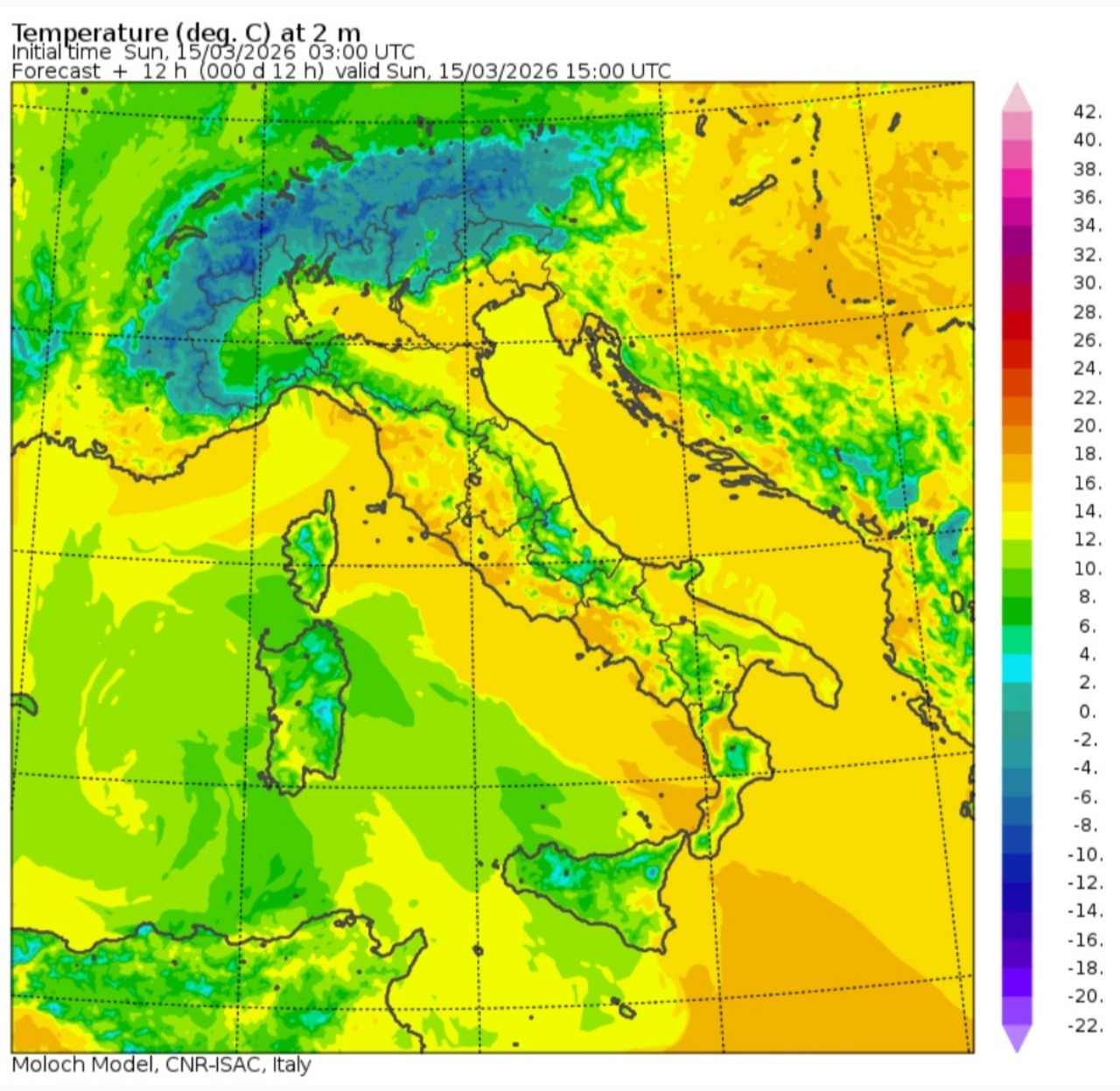 Temperature massime 15 marzo