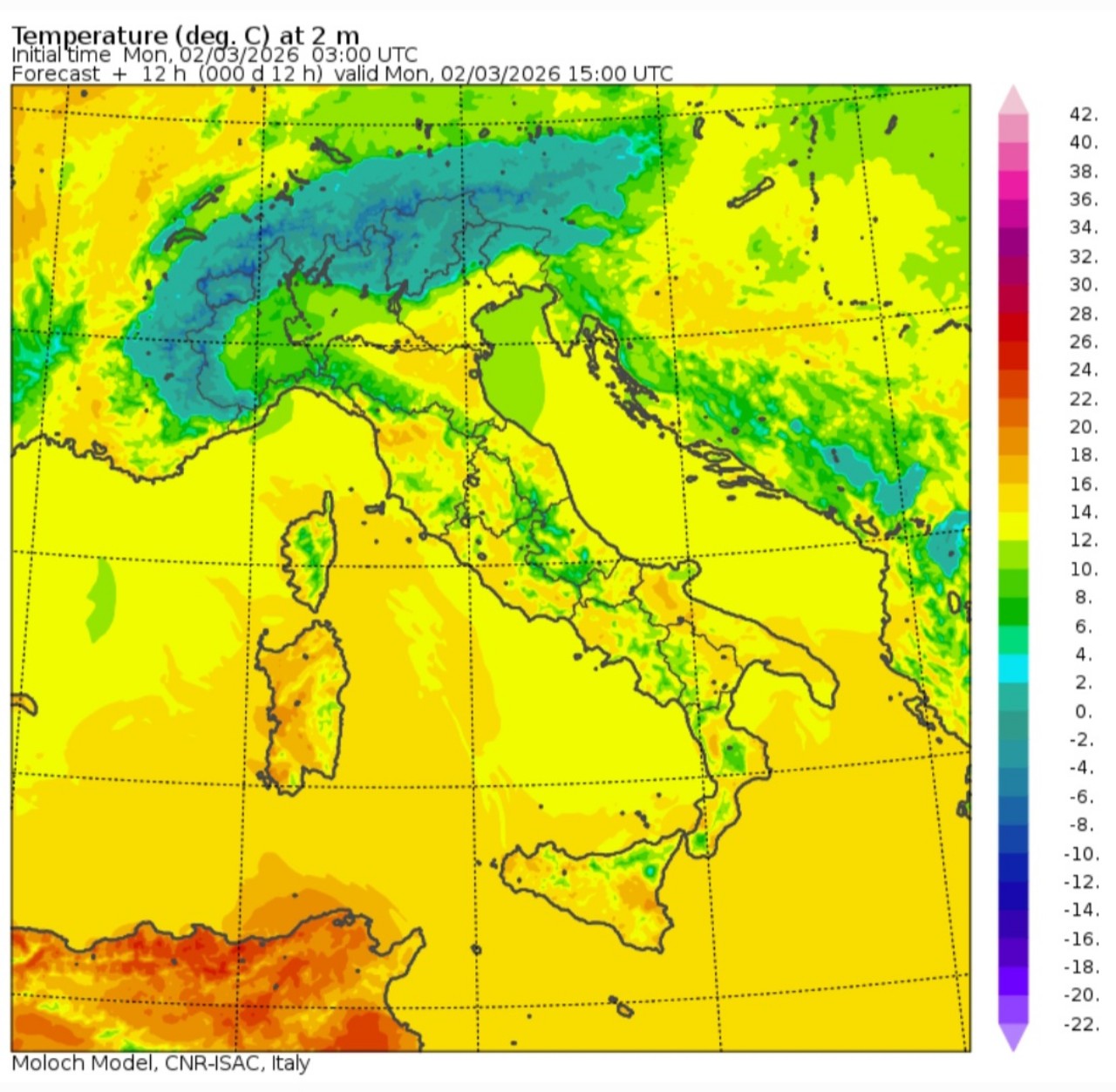 Temperature massime 2 marzo