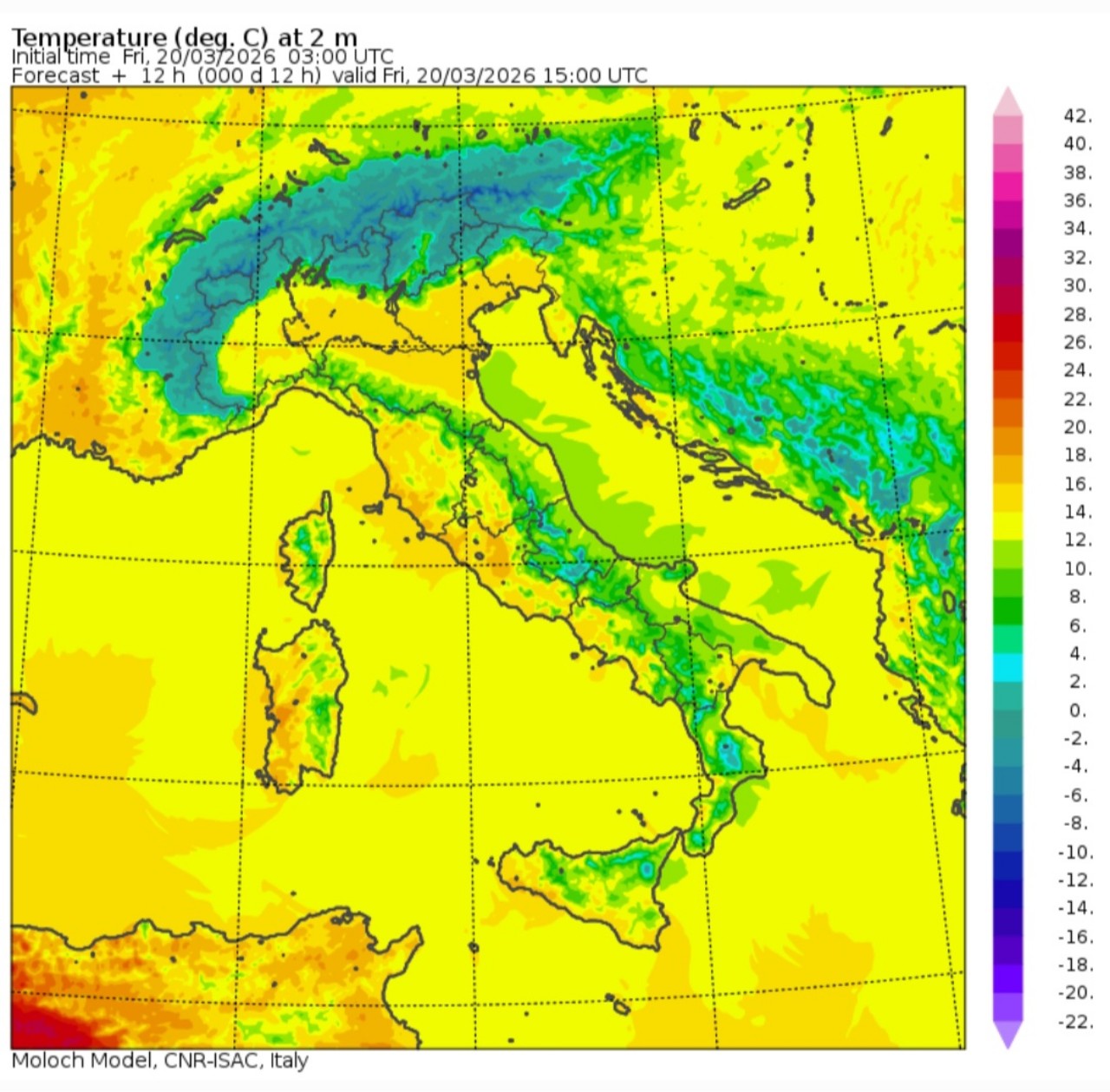 Temperature massime 20 marzo