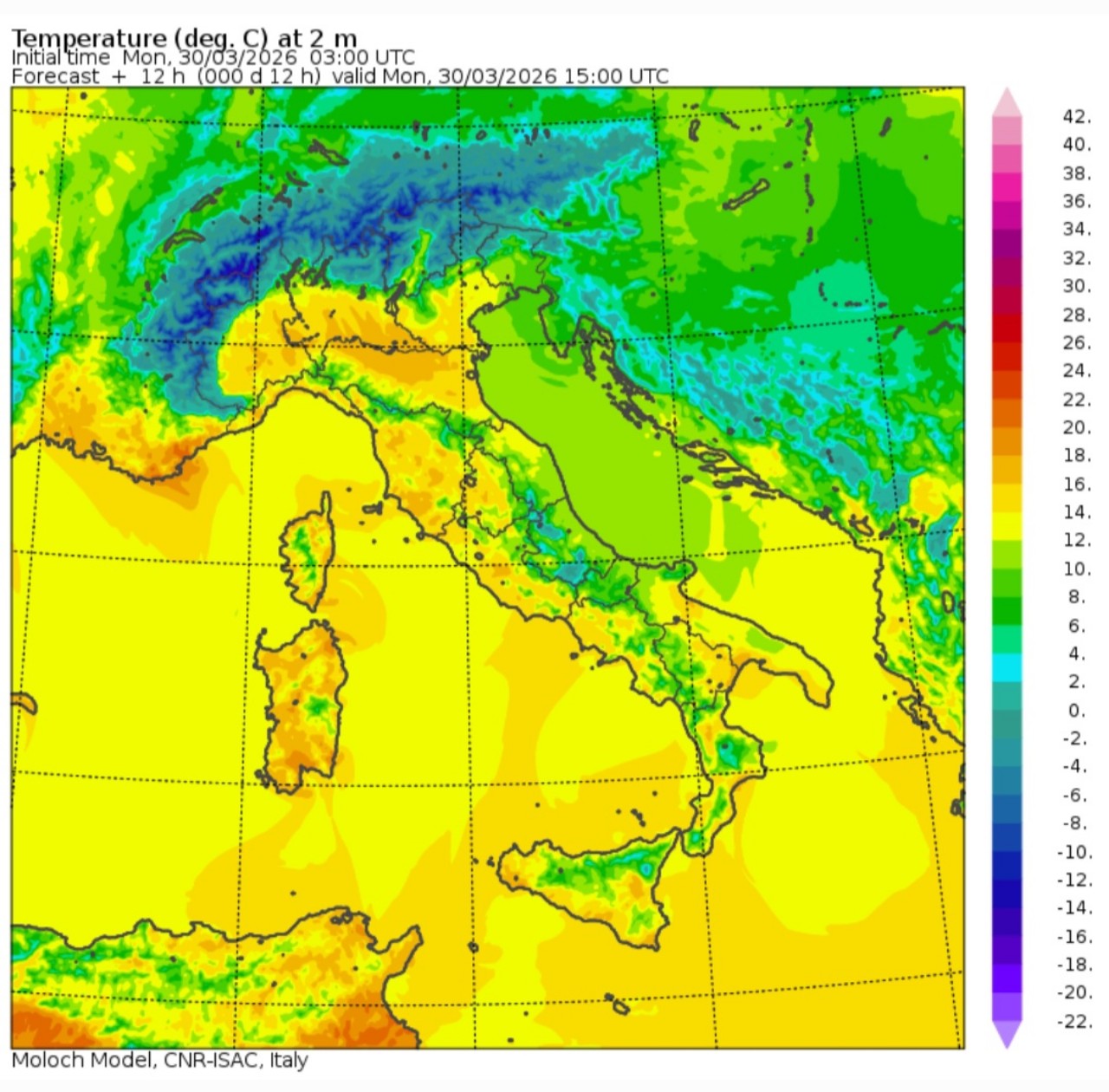 Temperature massime 30 marzo