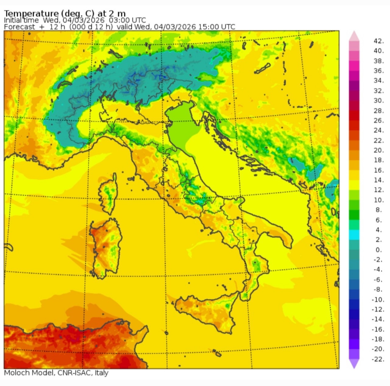 Temperature massime 4 marzo