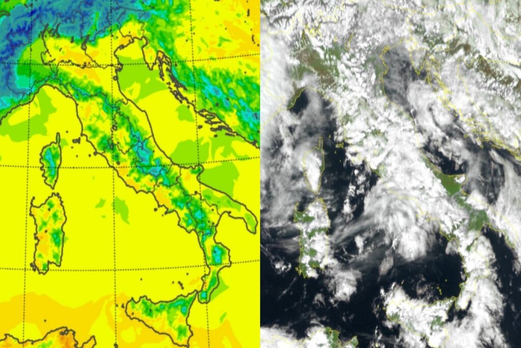 Temperature massime e satellite 22 marzo