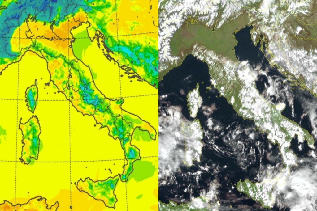 Temperature massime e satellite 23 marzo