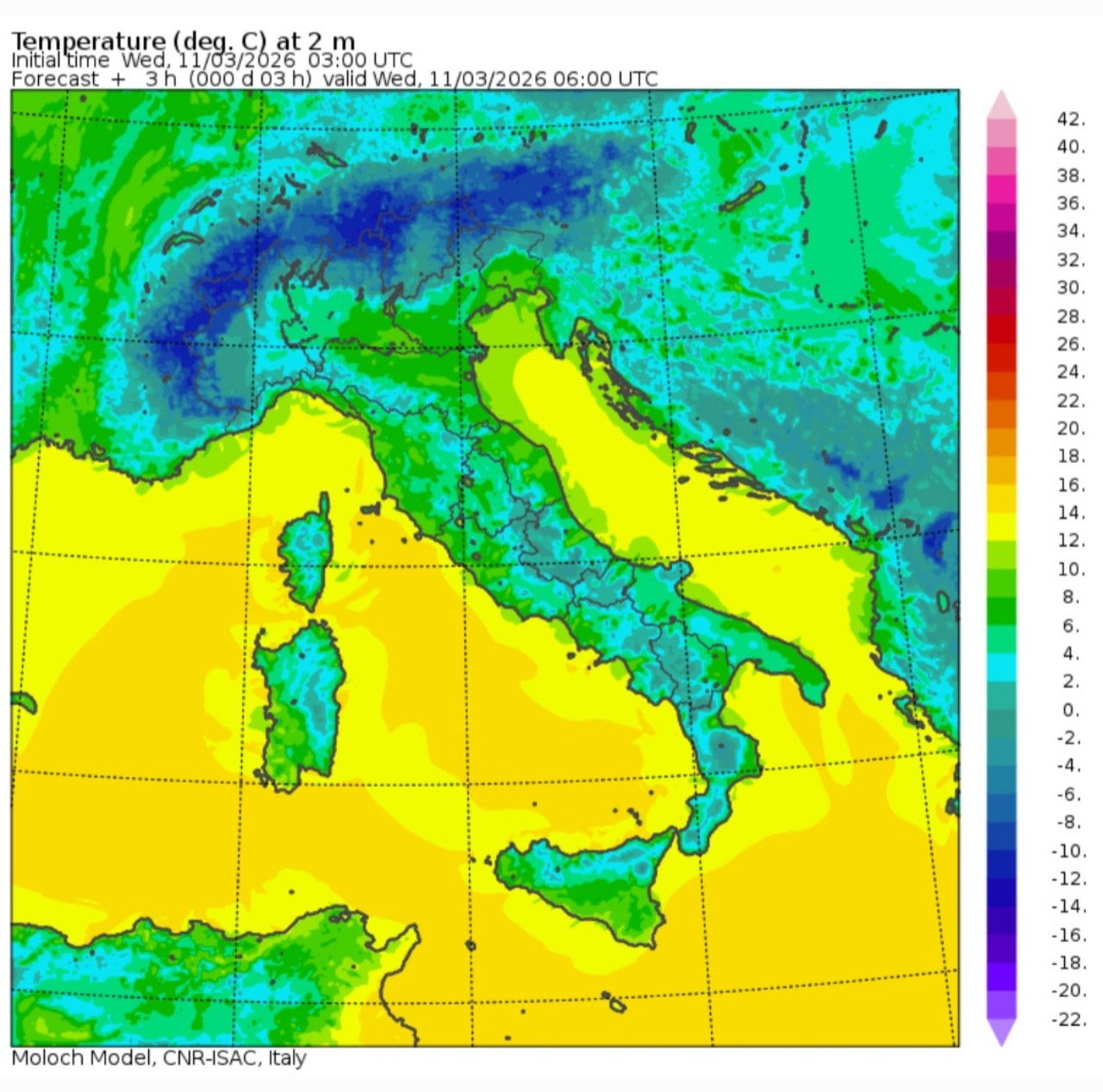Temperature minime 11 marzo