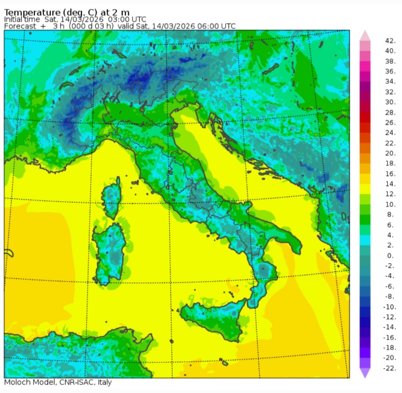 Temperature minime 14 marzo